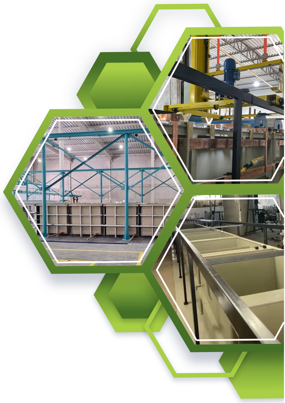 Composição visual de tanques e estruturas industriais