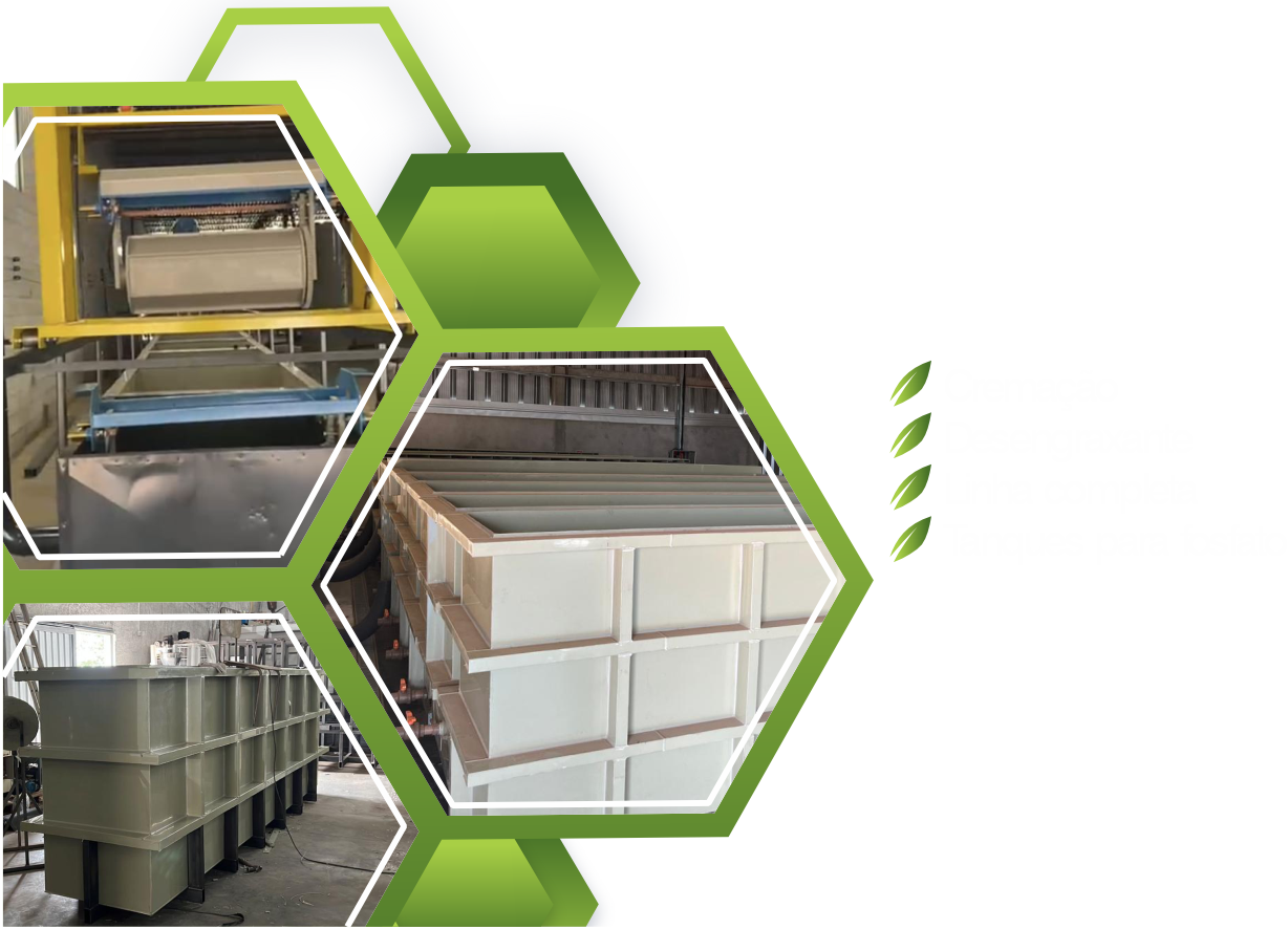 Composição visual com equipamentos de processo e laboratório
